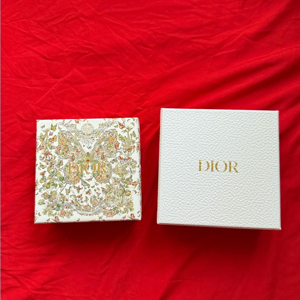 Small Dior White and Gold Decorative Box Duo